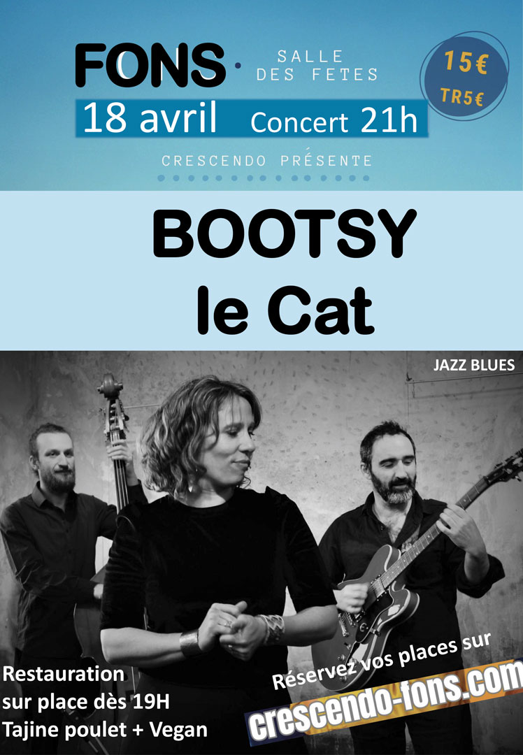Bootsy le cat - Concert avec Crescendo - Fons 18/04/26