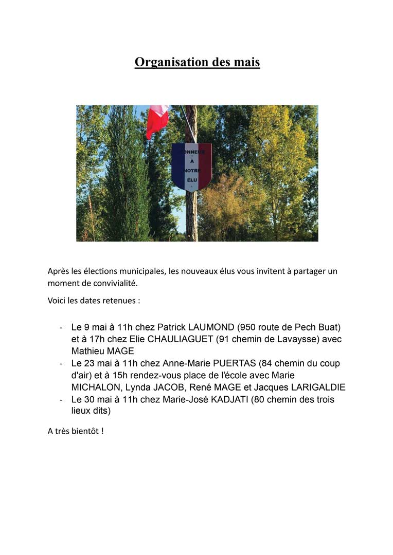 Organisation des mais