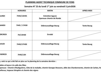 Planning agent technique - Semaine 23