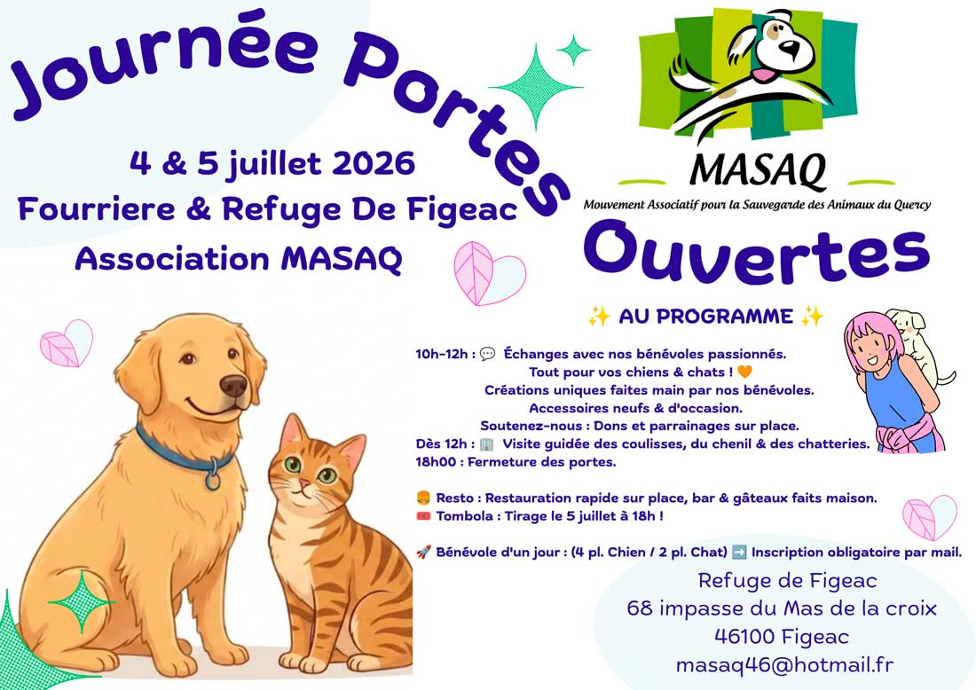 Portes Ouvertes 4 & 5 juillet 2026 Association MASAQ