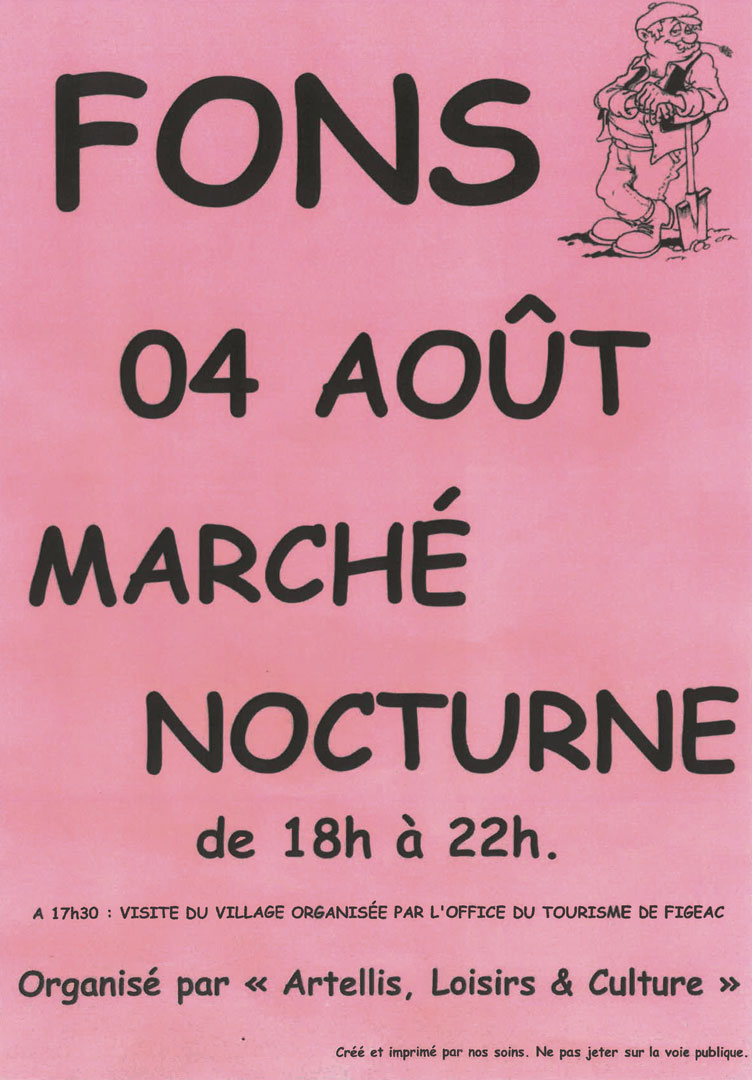 Marché nocturne de Fons le 04-08-2026