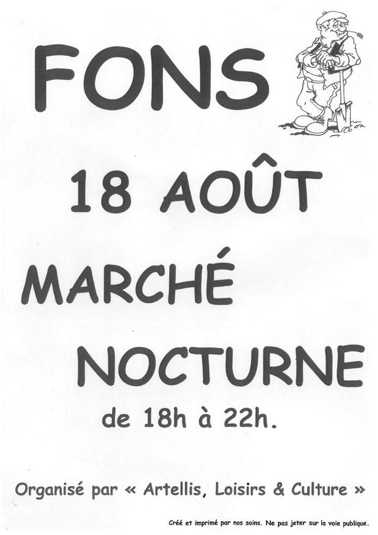 Marché nocturne de Fons le 18-08-2026