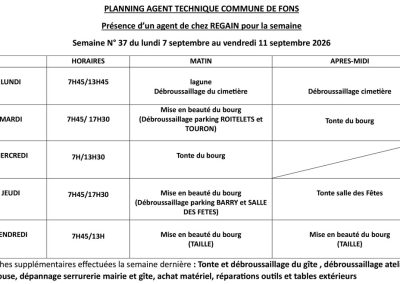 Planning agent technique - Semaine 37